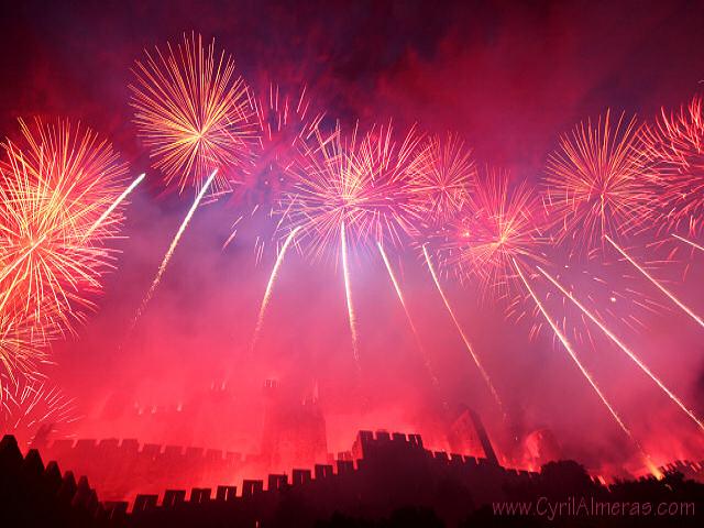 Embrasement de la cité de carcassonne, le 14 juillet